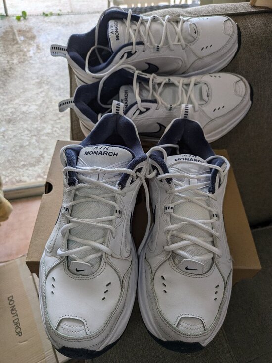 Nike Other - 2 Pair of Nike Air Monarch IV White Navy Good Condition Size 11